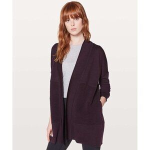 Lululemon Sit In Lotus Wrap II Cardigan Womens 6 Merino‎ Wool W4ANWS Open Front